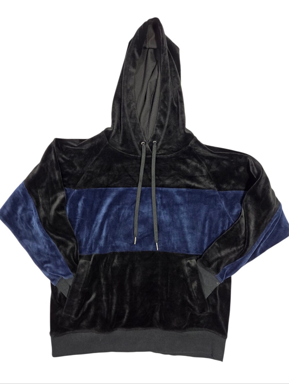 Womens Champion Velour Hoodie Pullover Black Blue Soft Workout Streetwear Small